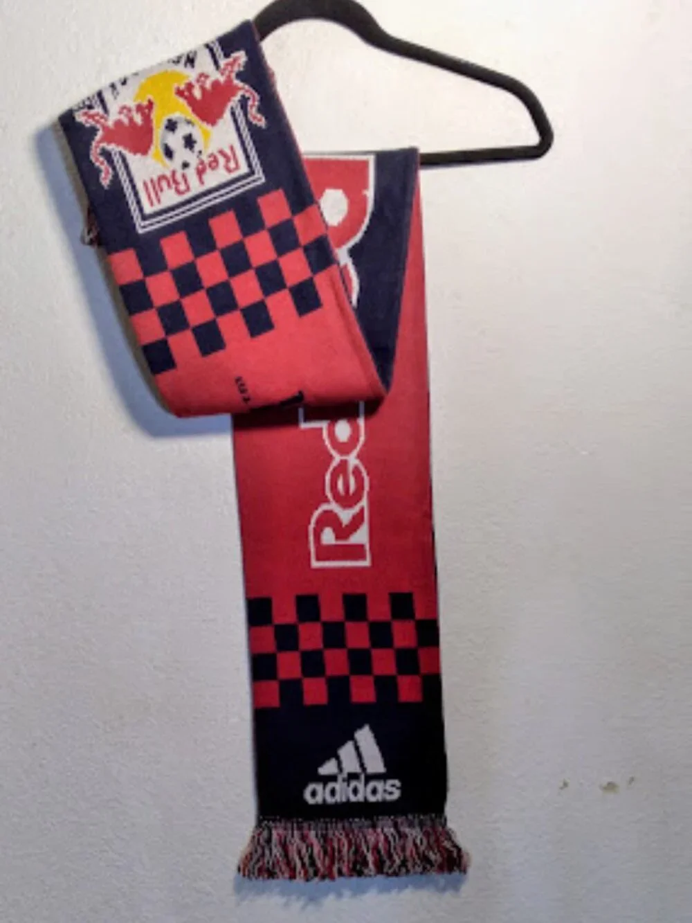 NWOT Adidas New York Red Bulls Fan Scarf | Soccer Supporters Scarf | Fringe Ends
